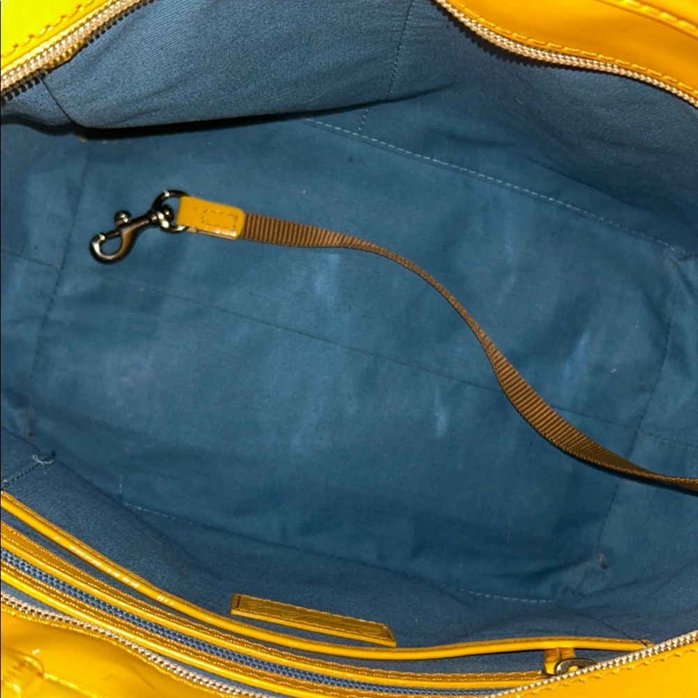 Dooney & Bourke Bright Yellow Patent Leather Tote Bag - Picture 14 of 16